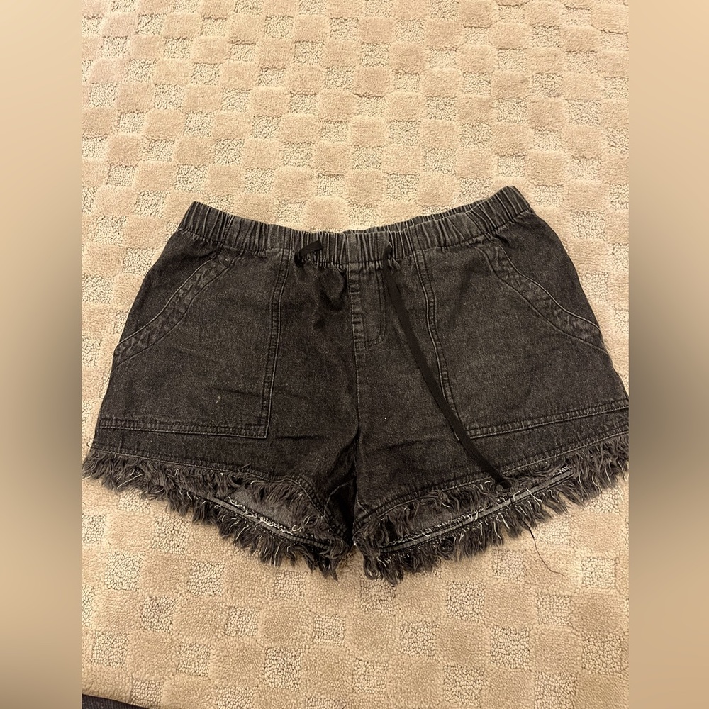 black fake jeans shorts